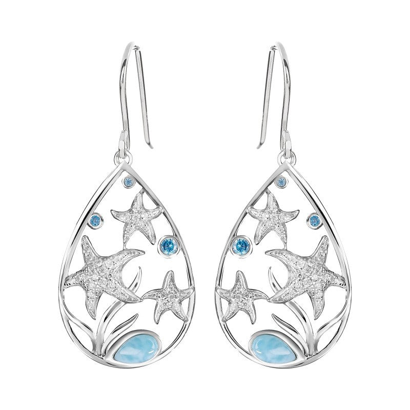 Wholesale Alloy Creative Simple Elegant Drop Shape Star Pendant Earrings